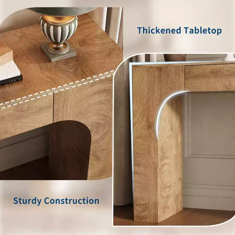 Long Console Table with Drawer, Wood Rectangular Sofa Table Behind The Couch, Farmhouse Entryway Foyer Hallway Tables for Entrance, Living Room