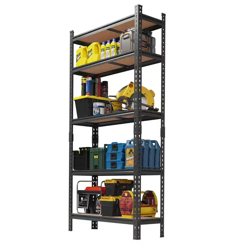 Storage Shelves 5 Tier Garage Shelving Heavy Duty Adjustable Metal Shelving Unit, Garage Shelves for Basement,Kitchen ,Black