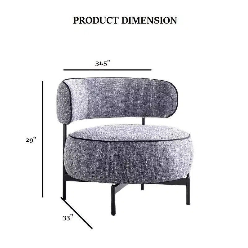 Simple Cute Round Barrel Chairs with Curved Backrest,Contemporary Style Reading Leisure Accent Chair for Bedroom,Living Room