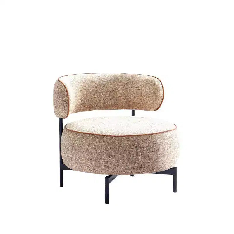Simple Cute Round Barrel Chairs with Curved Backrest,Contemporary Style Reading Leisure Accent Chair for Bedroom,Living Room