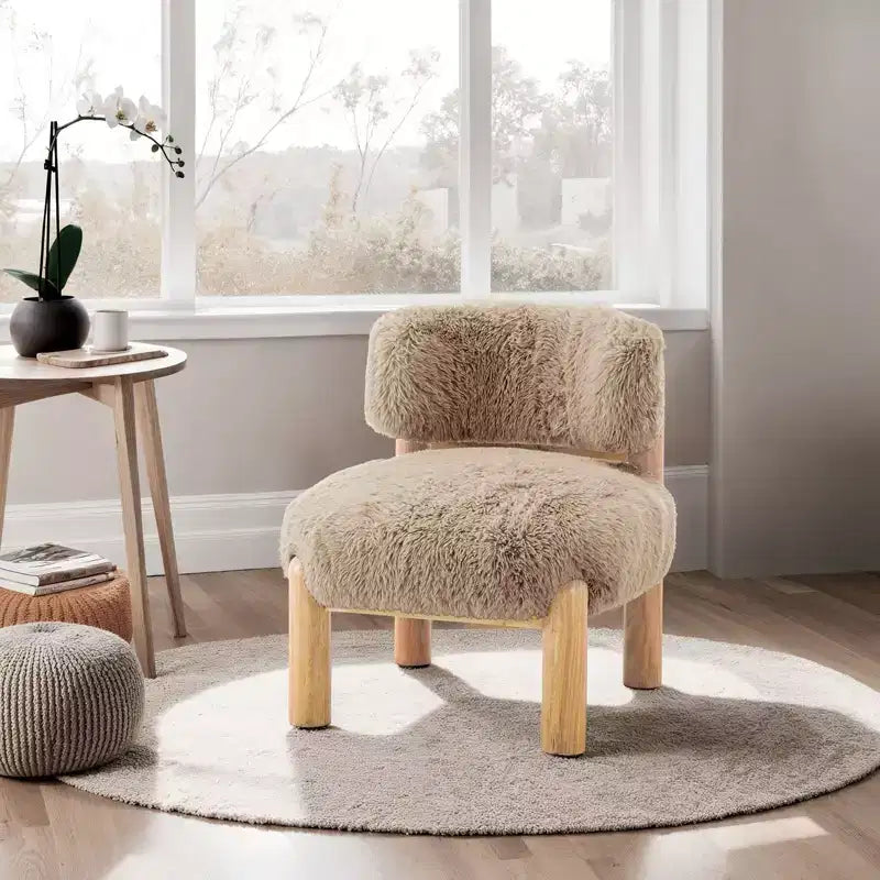 Simple Cute Round Barrel Chairs with Curved Backrest,Contemporary Style Reading Leisure Accent Chair for Bedroom,Living Room