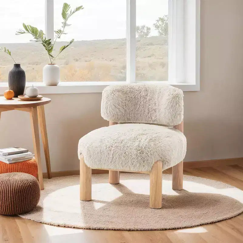 Simple Cute Round Barrel Chairs with Curved Backrest,Contemporary Style Reading Leisure Accent Chair for Bedroom,Living Room