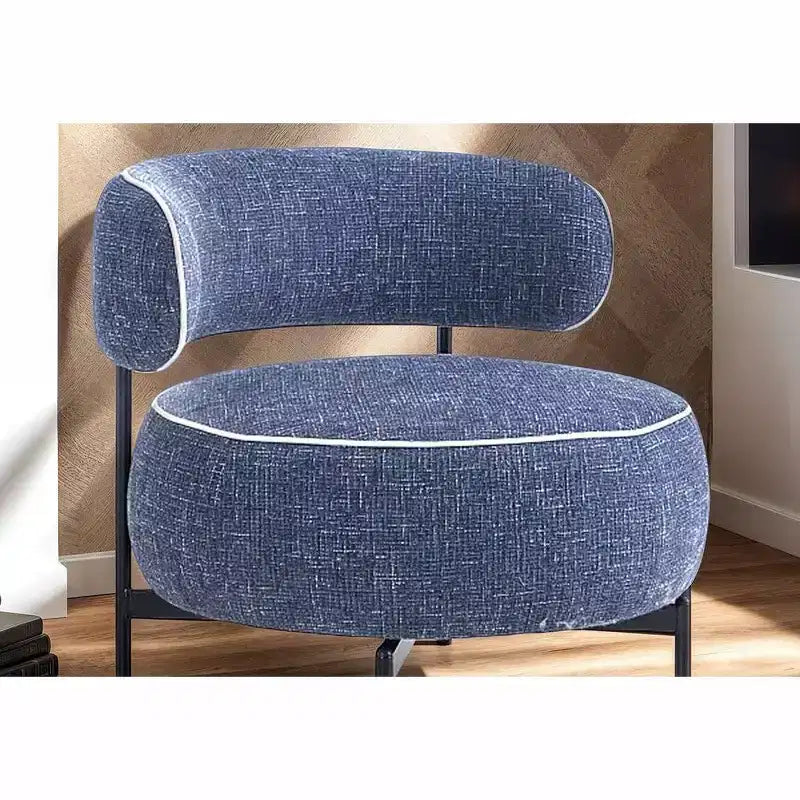 Simple Cute Round Barrel Chairs with Curved Backrest,Contemporary Style Reading Leisure Accent Chair for Bedroom,Living Room