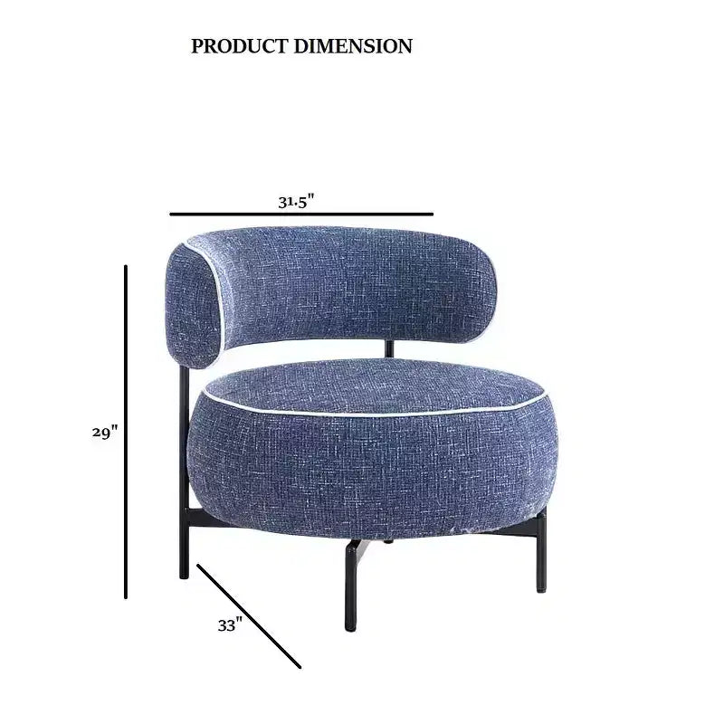 Simple Cute Round Barrel Chairs with Curved Backrest,Contemporary Style Reading Leisure Accent Chair for Bedroom,Living Room
