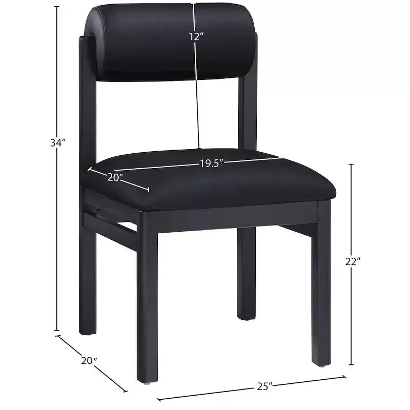 Vegan Leather Upholstered Dining Chair, Set of 2