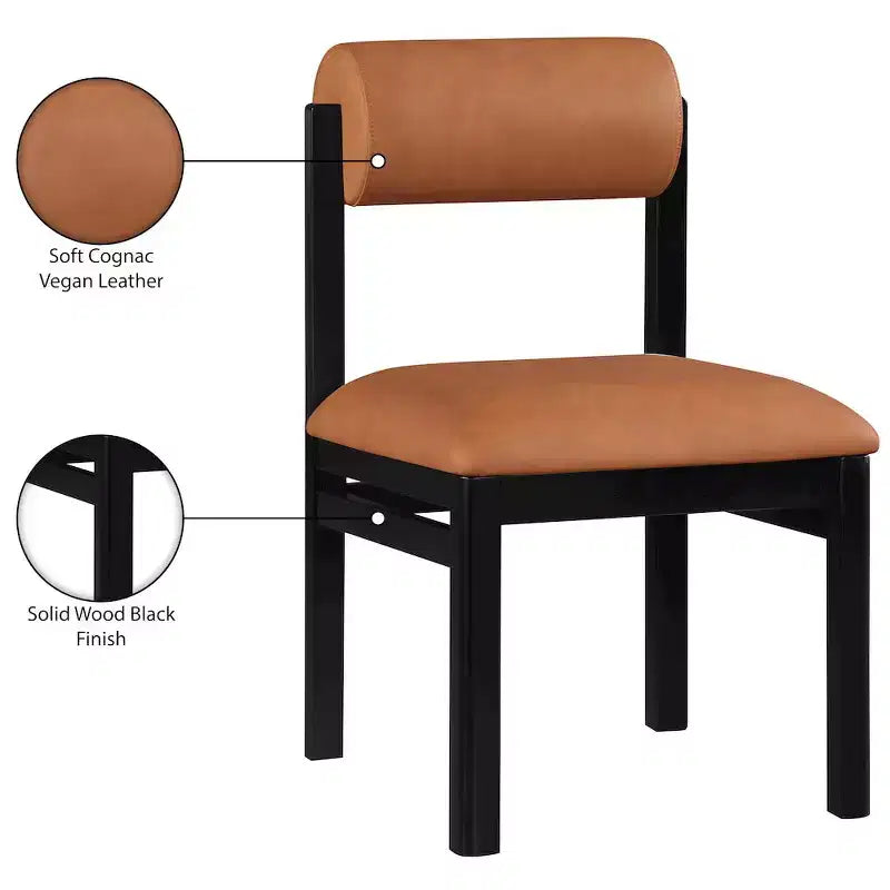 Vegan Leather Upholstered Dining Chair, Set of 2