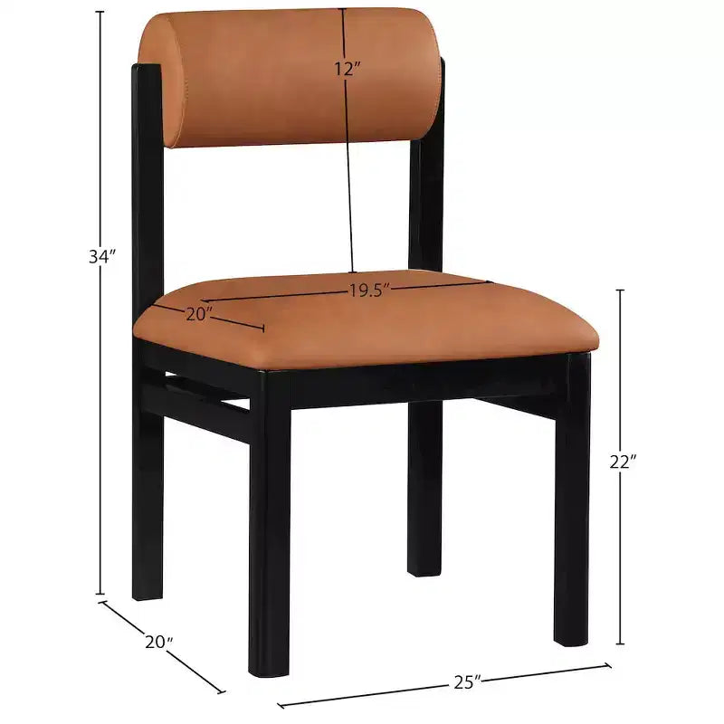 Vegan Leather Upholstered Dining Chair, Set of 2