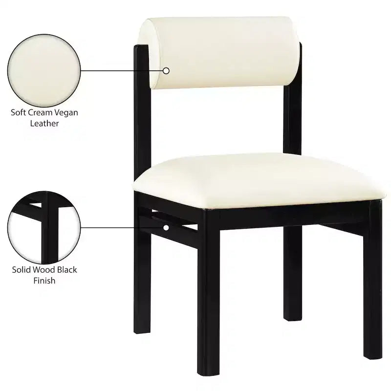 Vegan Leather Upholstered Dining Chair, Set of 2