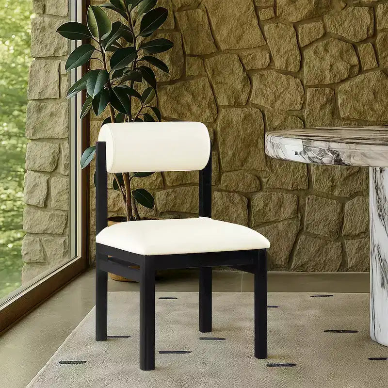 Vegan Leather Upholstered Dining Chair, Set of 2