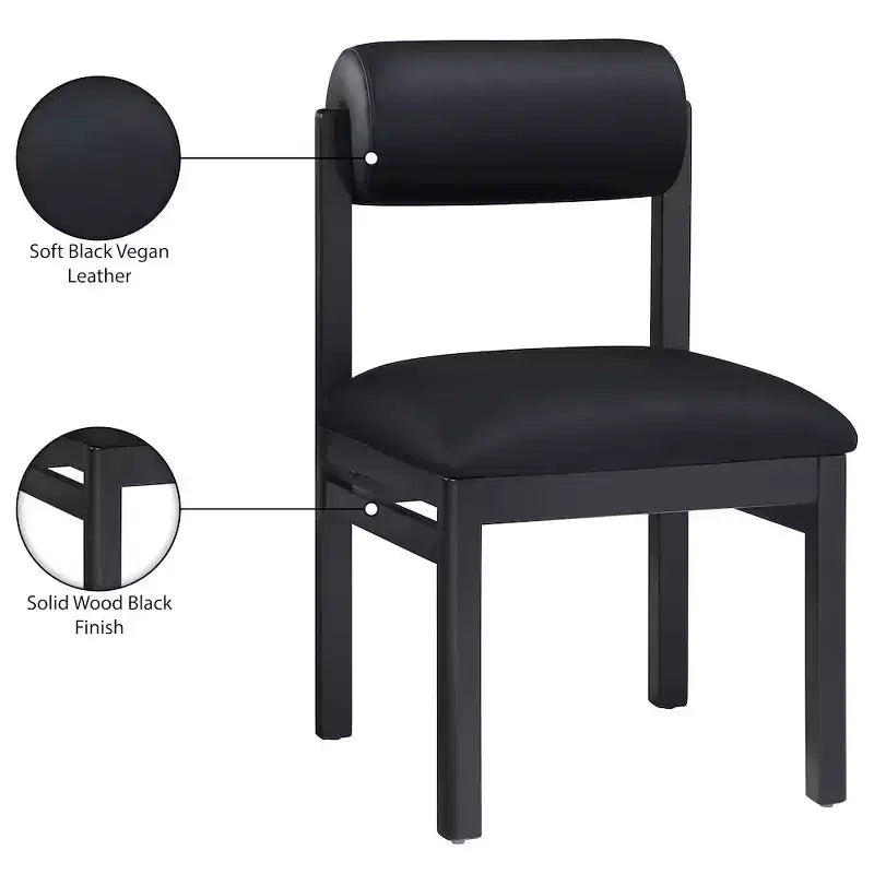 Vegan Leather Upholstered Dining Chair, Set of 2