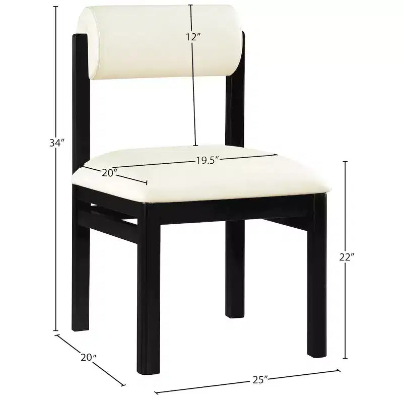 Vegan Leather Upholstered Dining Chair, Set of 2