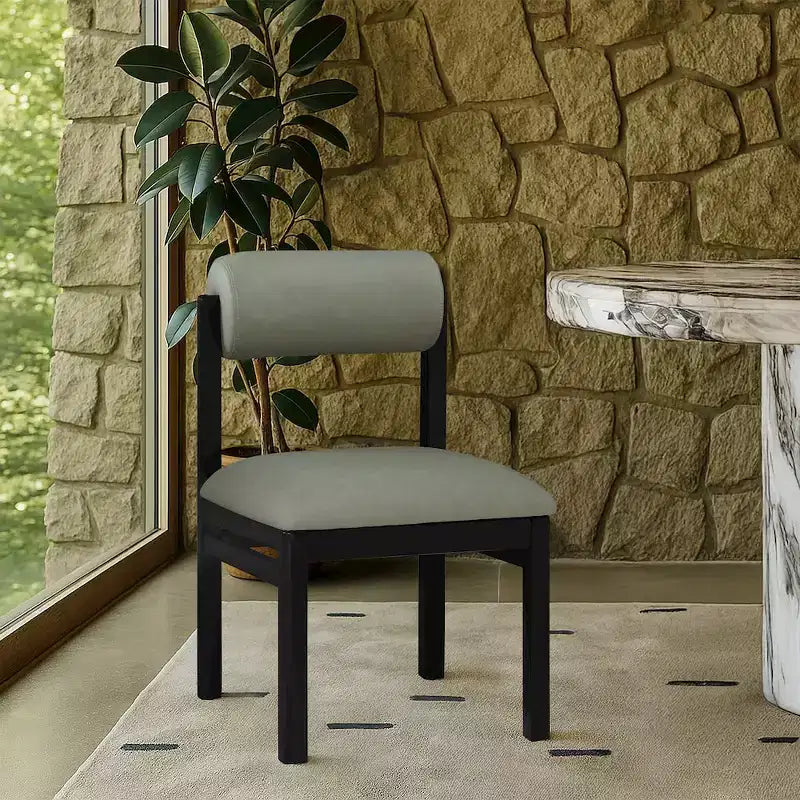 Vegan Leather Upholstered Dining Chair, Set of 2