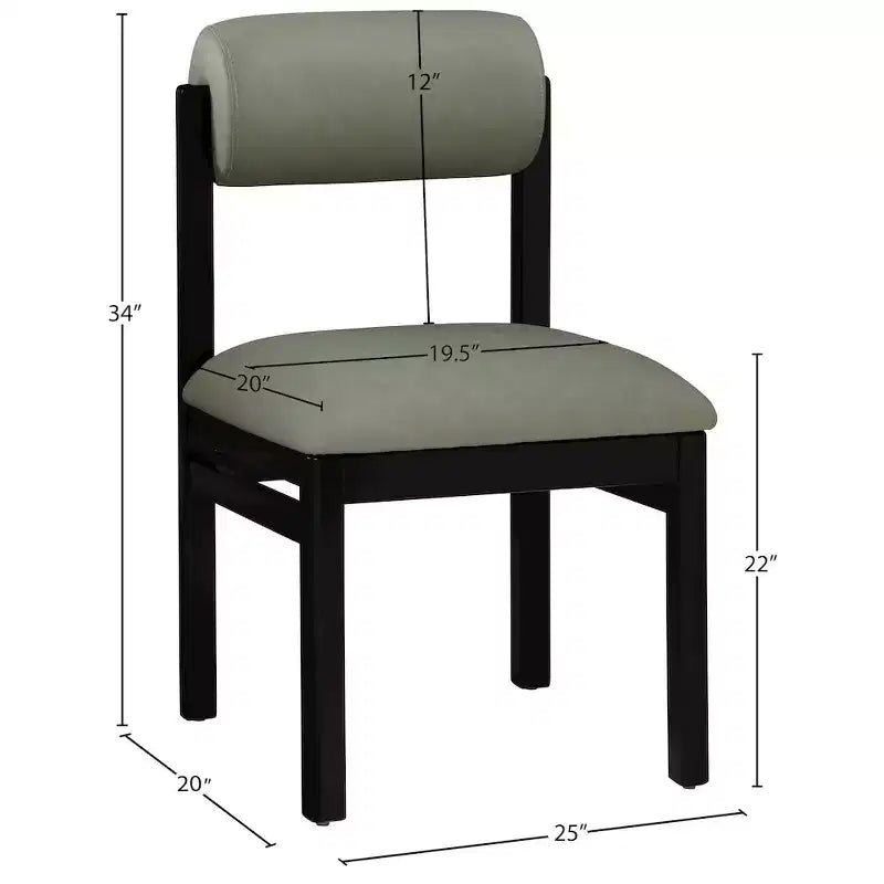 Vegan Leather Upholstered Dining Chair, Set of 2