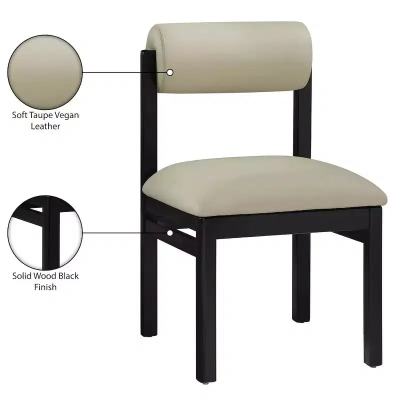 Vegan Leather Upholstered Dining Chair, Set of 2