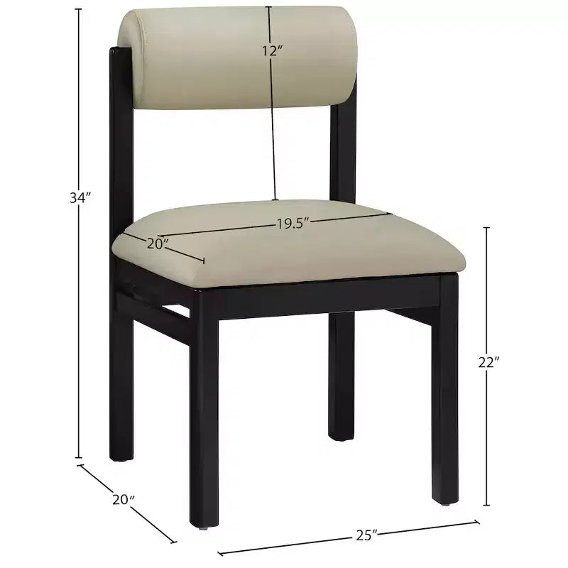 Vegan Leather Upholstered Dining Chair, Set of 2