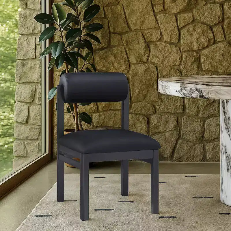 Vegan Leather Upholstered Dining Chair, Set of 2