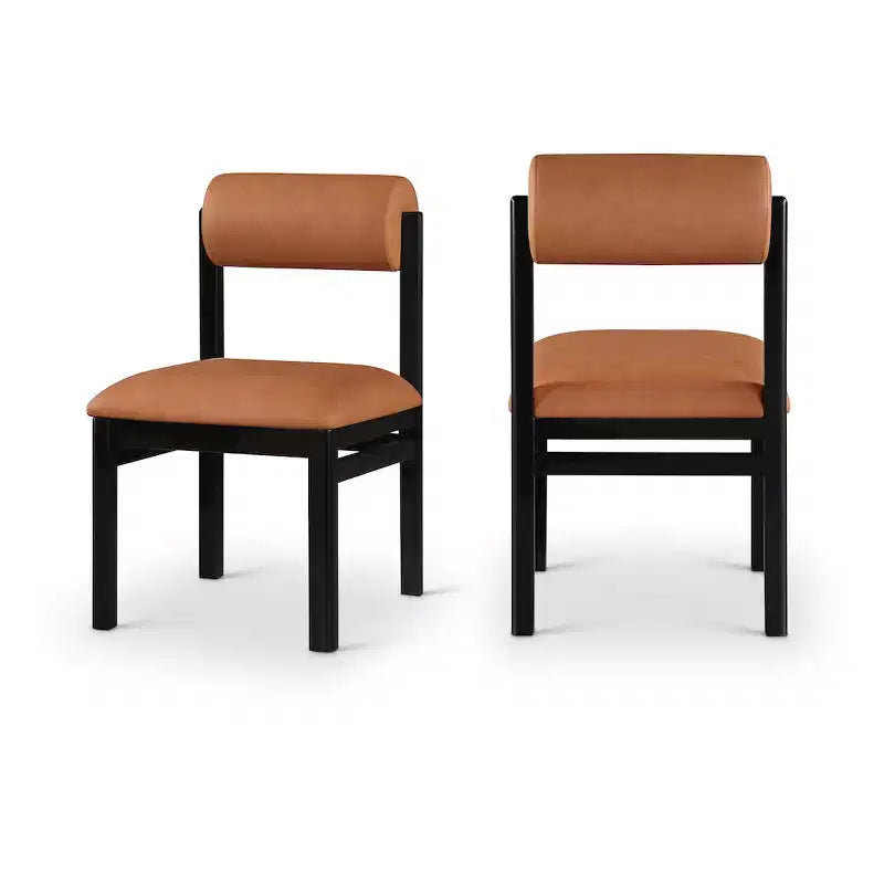 Vegan Leather Upholstered Dining Chair, Set of 2