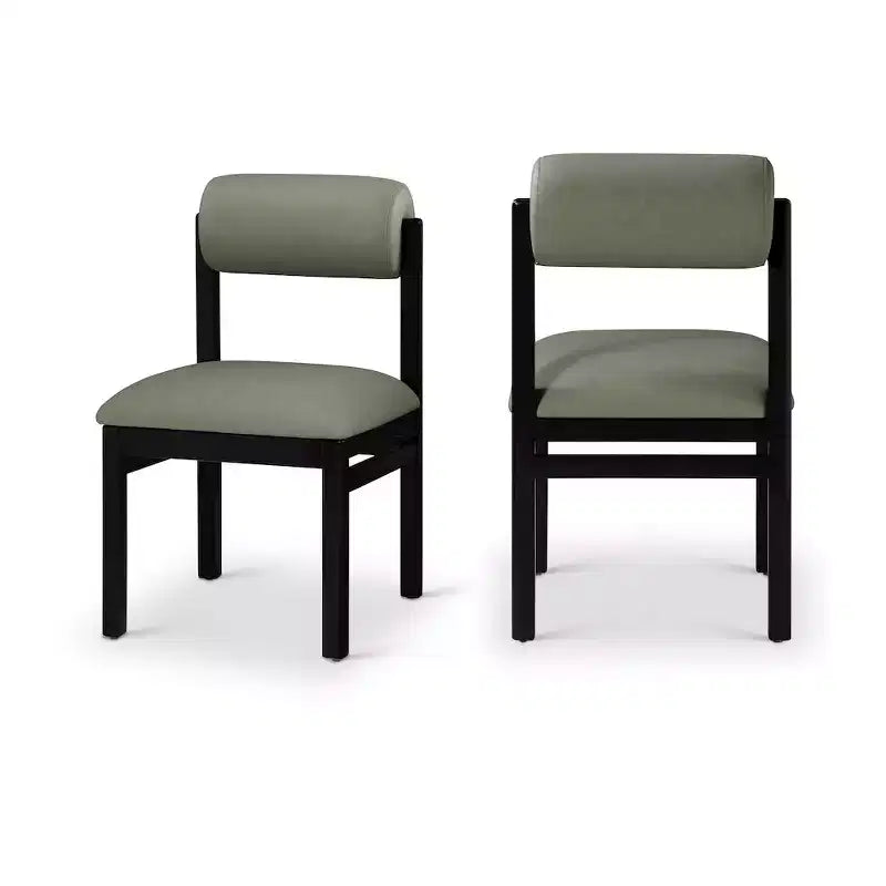 Vegan Leather Upholstered Dining Chair, Set of 2