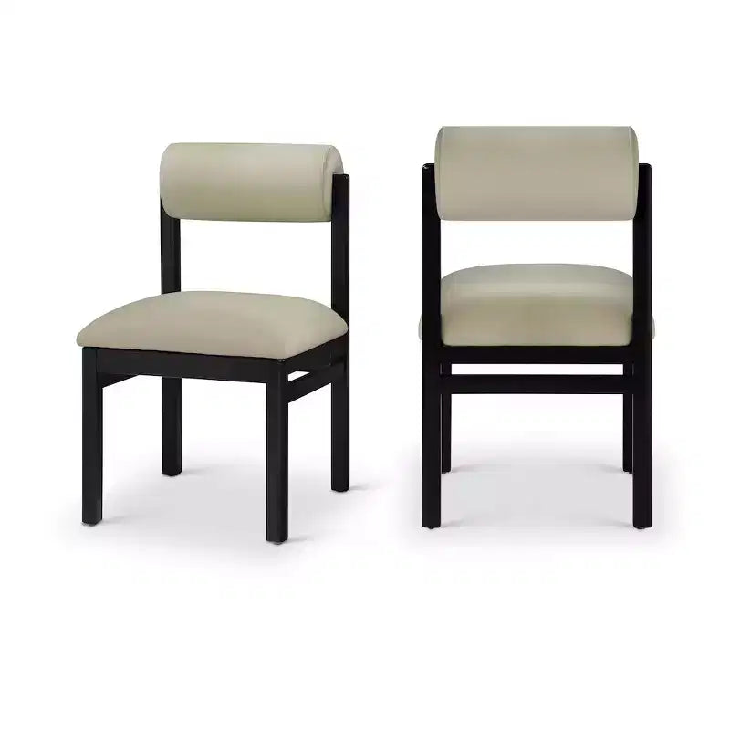 Vegan Leather Upholstered Dining Chair, Set of 2