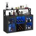 Bar Cabinet for Home, Liquor Cabinet with Power Outlets,Glass Holder, Wine Cabinet with Storage, Wine Cabinet with Racks for KitchenHome