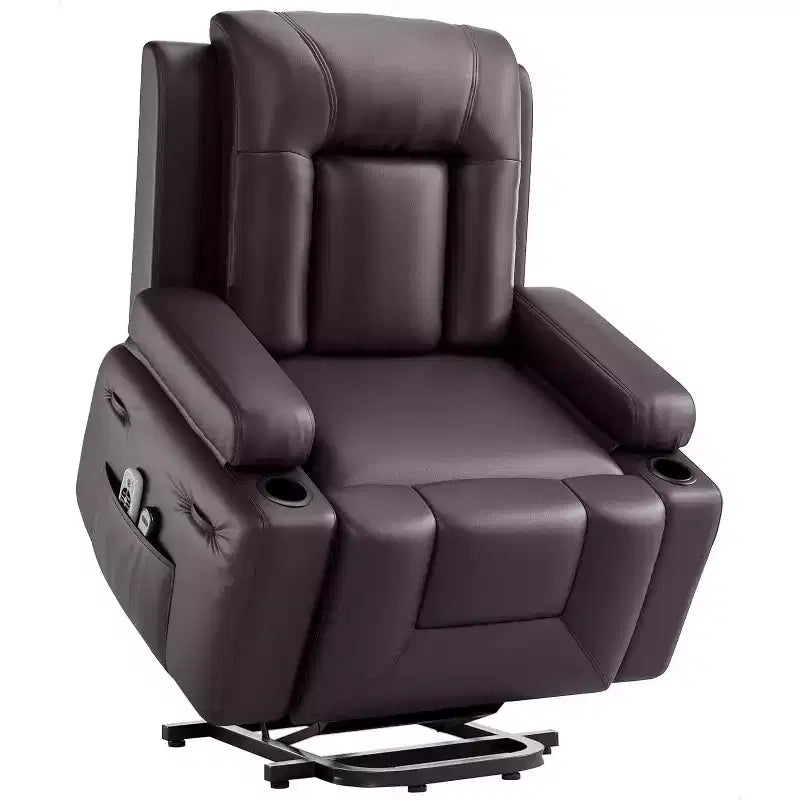 Electric Lift Recliner with Massage & Heat - Heavy Duty Adjustable PU Leather Chair for Elderly & Mobility Impaired