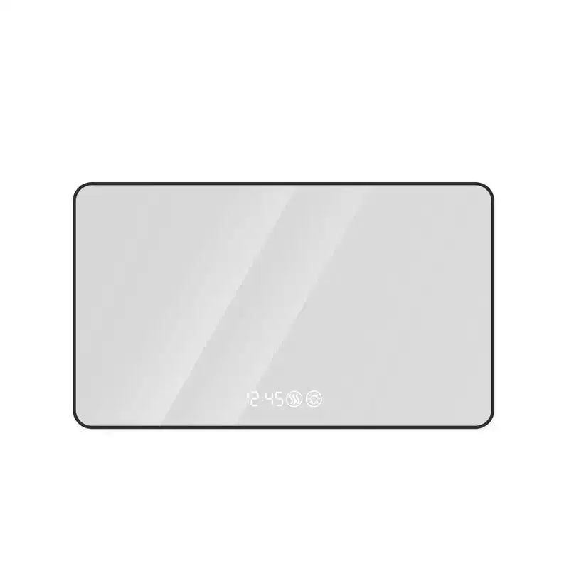 Wall Mount Bathroom Mirror with Round Corner, Defogging Vanity Mirror with Temperature Display, Wall Mirror for Bathroom