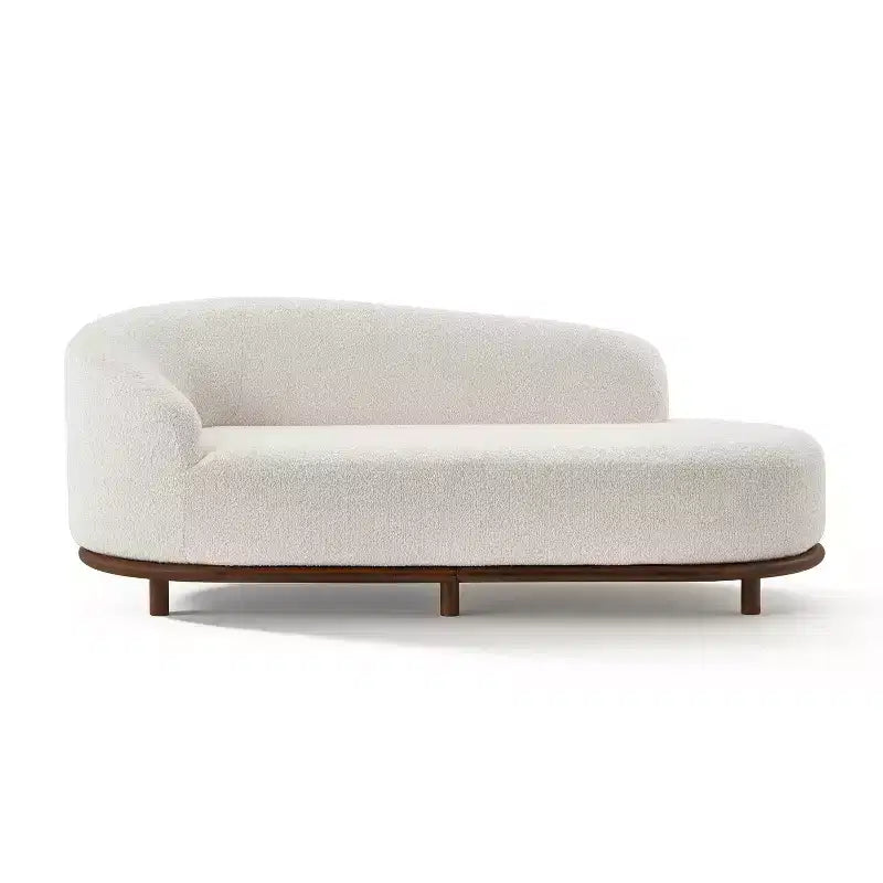 Chaise Lounge, Mid-Century Modern Sofa with Rubberwood Frame, Left-Facing Daybed for Living Room