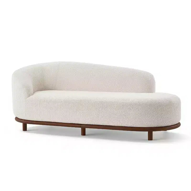 Chaise Lounge, Mid-Century Modern Sofa with Rubberwood Frame, Left-Facing Daybed for Living Room