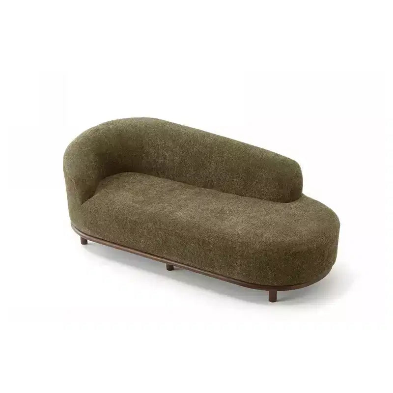 Chaise Lounge, Mid-Century Modern Sofa with Rubberwood Frame, Left-Facing Daybed for Living Room