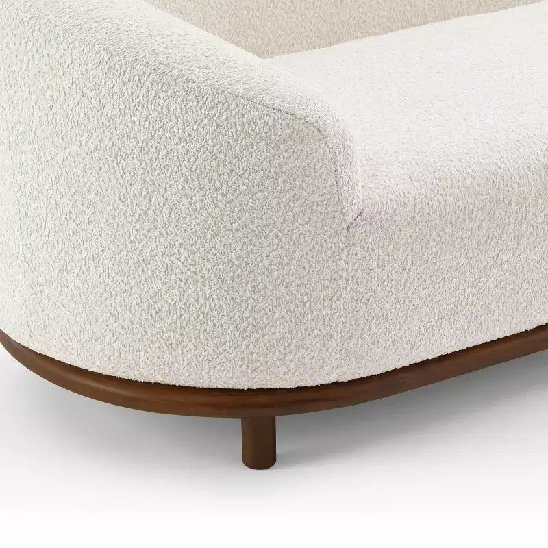 Chaise Lounge, Mid-Century Modern Sofa with Rubberwood Frame, Left-Facing Daybed for Living Room