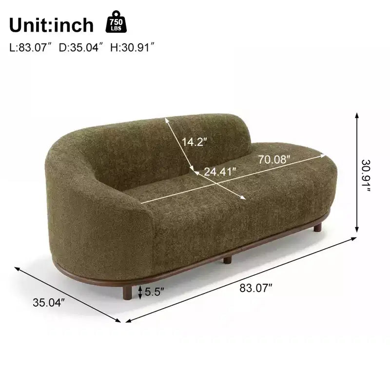 Chaise Lounge, Mid-Century Modern Sofa with Rubberwood Frame, Left-Facing Daybed for Living Room