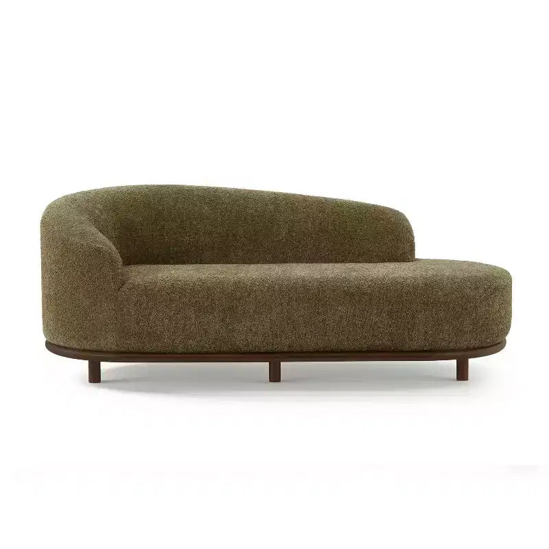 Chaise Lounge, Mid-Century Modern Sofa with Rubberwood Frame, Left-Facing Daybed for Living Room