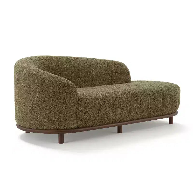 Chaise Lounge, Mid-Century Modern Sofa with Rubberwood Frame, Left-Facing Daybed for Living Room