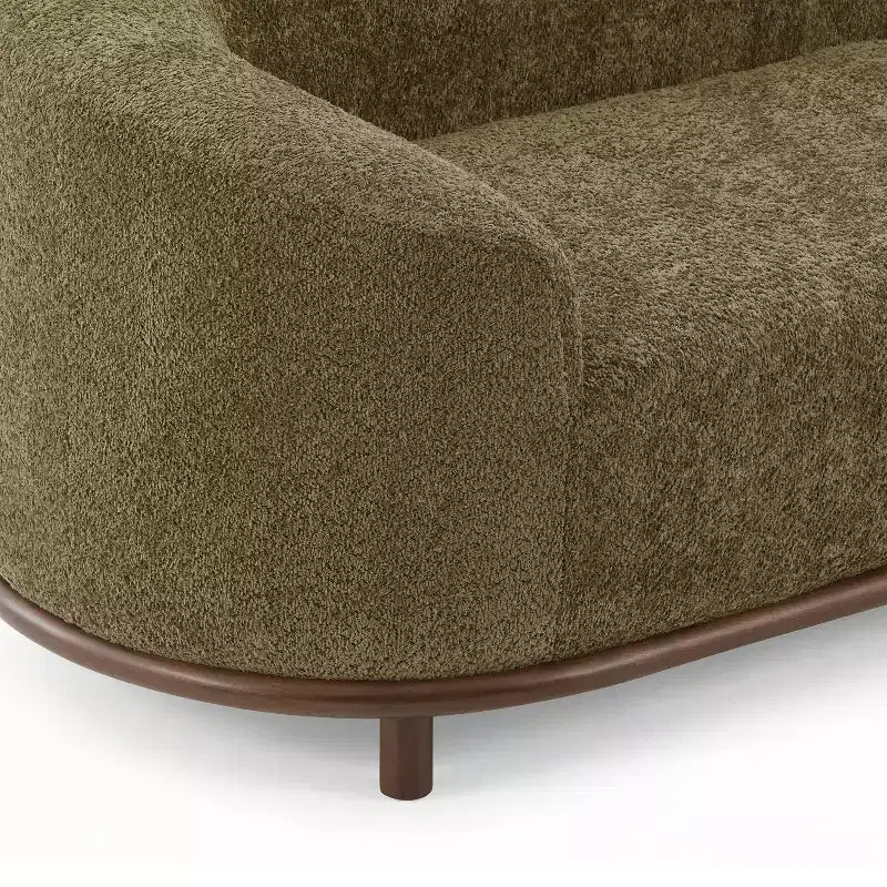 Chaise Lounge, Mid-Century Modern Sofa with Rubberwood Frame, Left-Facing Daybed for Living Room
