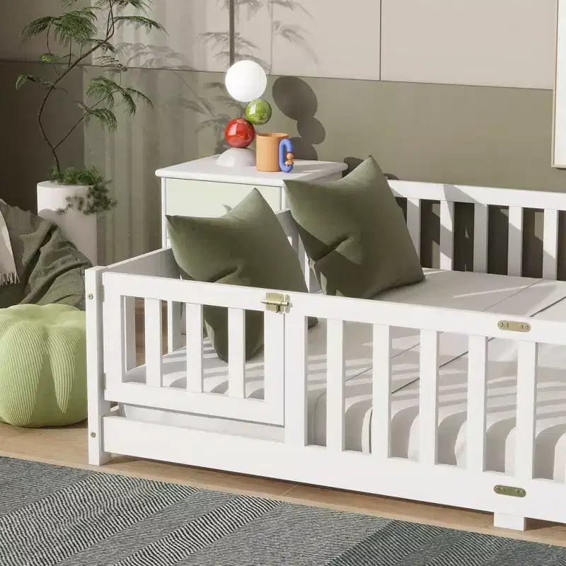 Queen Bunk Bed Safety Rail Noise-Free Design Heavy-Duty Metal