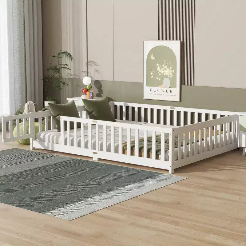 Queen Bunk Bed Safety Rail Noise-Free Design Heavy-Duty Metal
