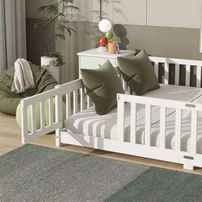 Queen Bunk Bed Safety Rail Noise-Free Design Heavy-Duty Metal
