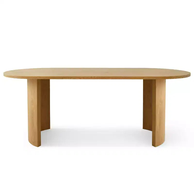 Modern Oval Dining Table with C-Shaped Legs, Stylish Large Kitchen Table with Woodgrain Finish for Home, Breakfast or Dining Room