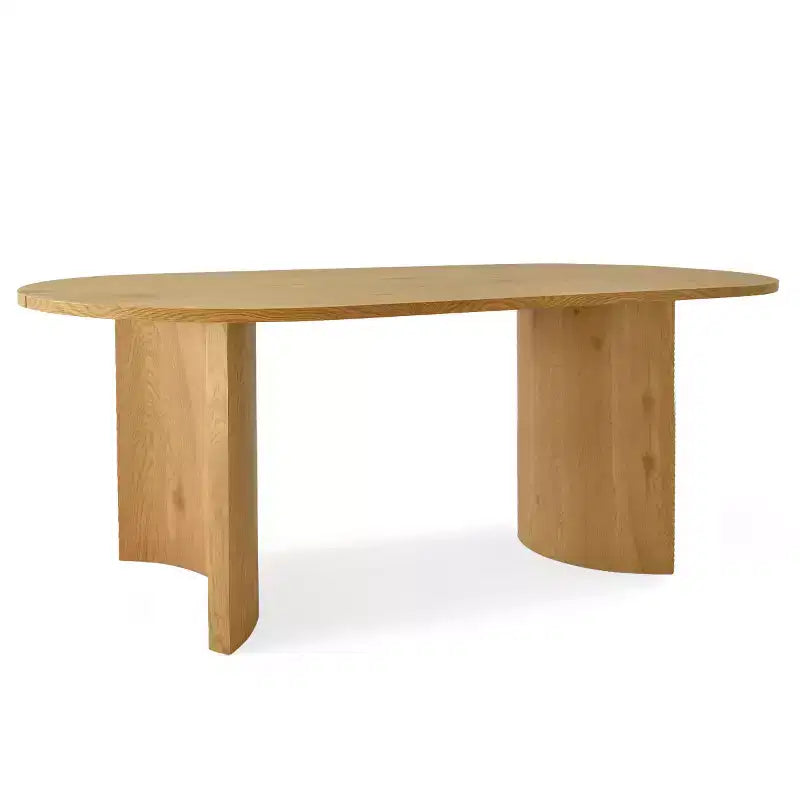 Modern Oval Dining Table with C-Shaped Legs, Stylish Large Kitchen Table with Woodgrain Finish for Home, Breakfast or Dining Room