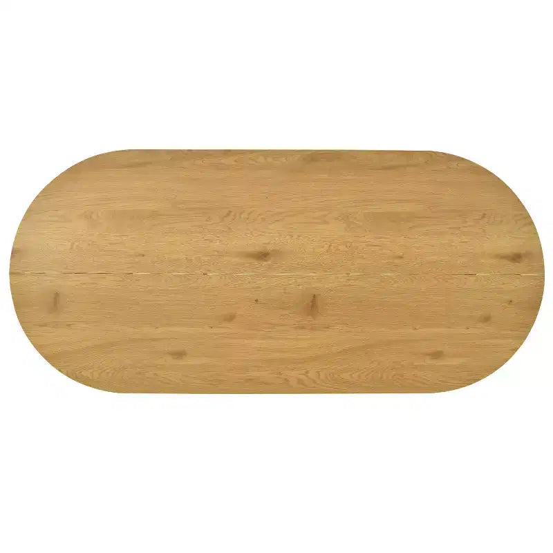 Modern Oval Dining Table with C-Shaped Legs, Stylish Large Kitchen Table with Woodgrain Finish for Home, Breakfast or Dining Room