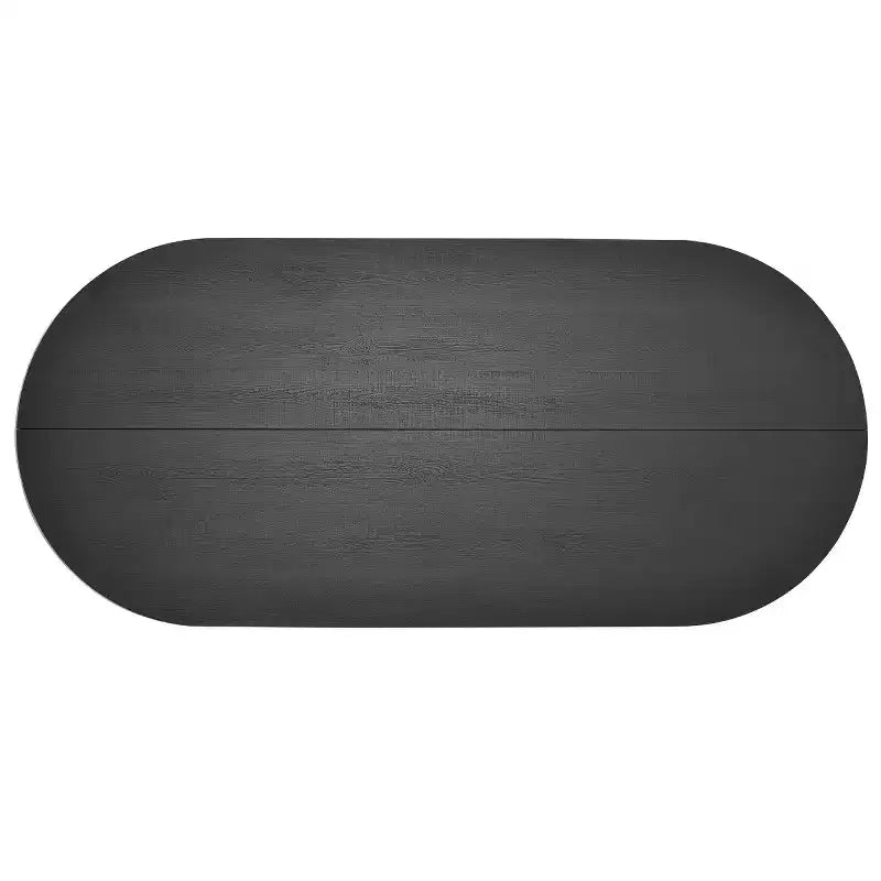 Modern Oval Dining Table with C-Shaped Legs, Stylish Large Kitchen Table with Woodgrain Finish for Home, Breakfast or Dining Room