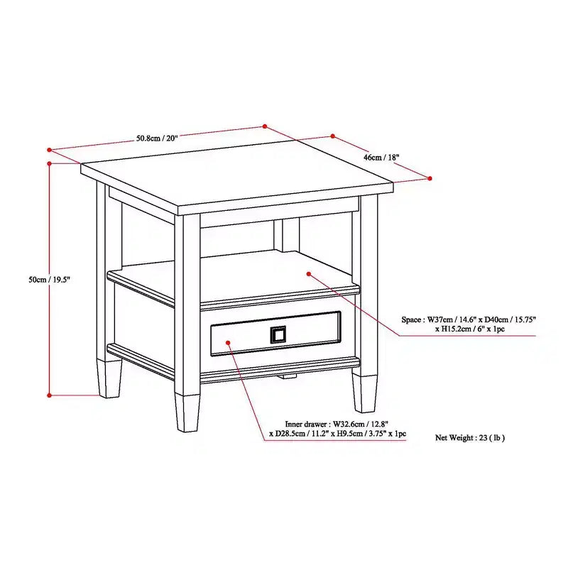20 Norfolk End Table
