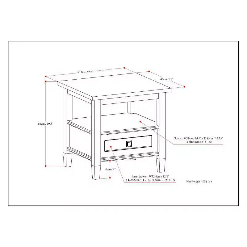 20 Norfolk End Table